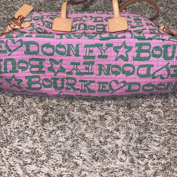 Dooney & Bourke Pink and Green Satchel Bag - Picture 3 of 5